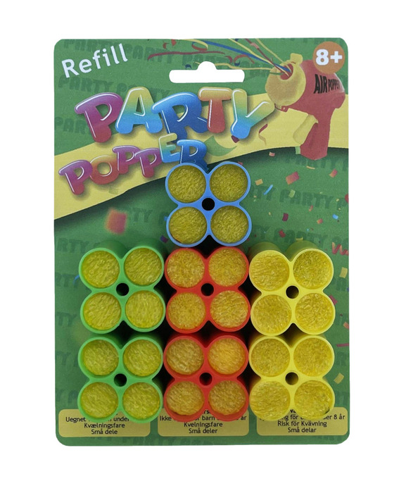 Konfettipistol/patroner assortert